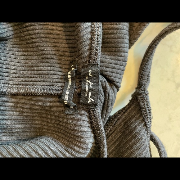 Black Ribbed Bodysuit w/ Spaghetti Straps - Picture 4 of 4